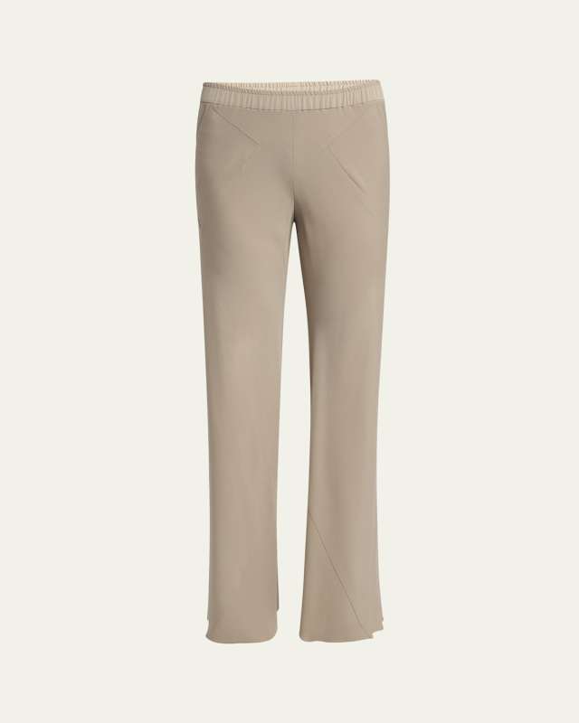 Triple Silk Georgette Flat Front Trousers
